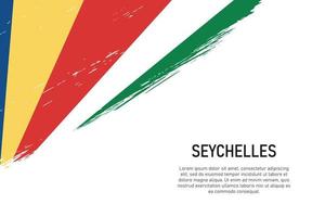 Fondo de trazo de pincel de estilo grunge con bandera de seychelles vector