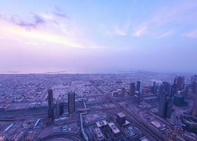 Dubai night skyline photo