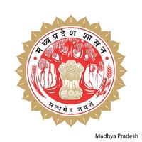 escudo de armas de madhya pradesh es una región india. emblema vectorial vector