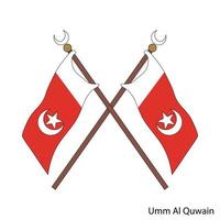 escudo de armas de umm al quwain es una región de los emiratos árabes unidos. vector