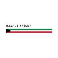 Made in Kuwait, badge or label with flag isolated vector