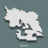 3d isometric map of Tucson is a city of United States vector