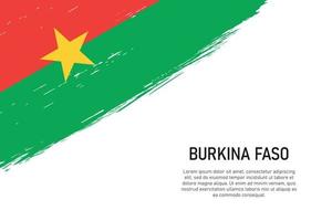 Grunge styled brush stroke background with flag of Burkina Faso vector