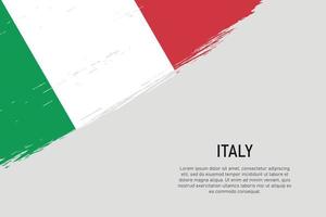 Fondo de trazo de pincel de estilo grunge con bandera de Italia vector