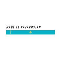 Made in Kazakhstan, badge or label with flag isolated vector