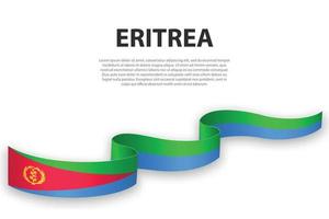 cinta ondeante o pancarta con bandera de eritrea vector