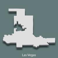 El mapa isométrico 3d de las vegas es una ciudad de estados unidos vector