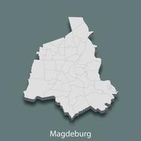 3d isometric map of Magdeburg is a city of Germany vector