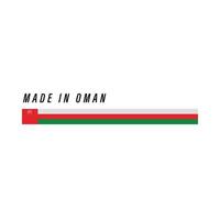 Made in Oman, badge or label with flag isolated vector