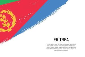 Grunge styled brush stroke background with flag of Eritrea vector