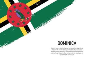 Grunge styled brush stroke background with flag of Dominica vector