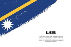 Grunge styled brush stroke background with flag of Nauru vector