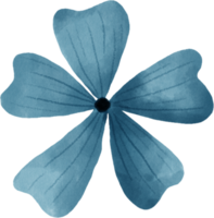 aquarela floral flor azul para decoração png
