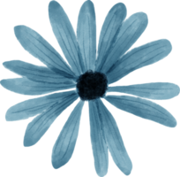 aquarelle florale fleur bleue pour la décoration png