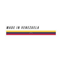 hecho en venezuela, insignia o etiqueta con bandera aislada vector