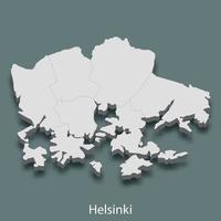 Mapa isométrico 3d de helsinki es una ciudad de finlandia vector