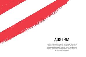 Fondo de trazo de pincel de estilo grunge con bandera de Austria vector