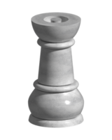 Silver Ceramic Chess Rook 3D Render png