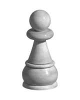 Silver Ceramic Chess Pawn 3D Render png
