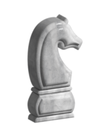 Silver Ceramic Chess Knight 3D Render png