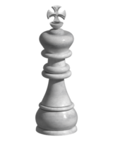 Rendu 3d du roi d'échecs en céramique d'argent png