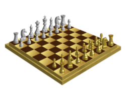 Rendu 3d de l'échiquier, pièces d'échecs debout png