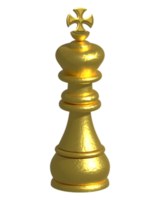 roi d'échecs d'or rendu 3d png