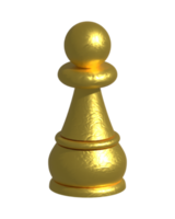Gold Chess Pawn 3D Render png