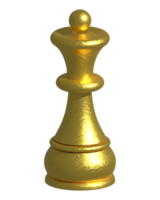 reine d'échecs d'or rendu 3d png