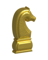 chevalier d'échecs d'or rendu 3d png