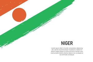 Grunge styled brush stroke background with flag of Niger vector