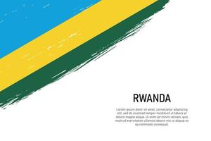 Grunge styled brush stroke background with flag of Rwanda vector