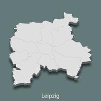 3d isometric map of Leipzig is a city of Germany vector