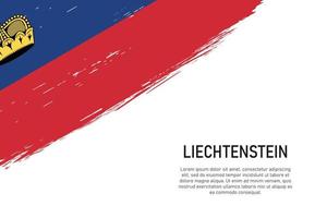 Grunge styled brush stroke background with flag of Liechtenstein vector