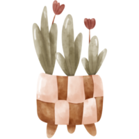 Watercolor Plant Pot png