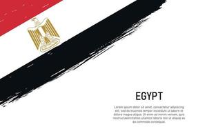 Fondo de trazo de pincel de estilo grunge con bandera de Egipto vector