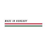 Made in Hungary, badge or label with flag isolated vector