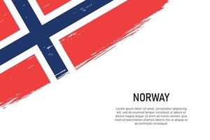 Fondo de trazo de pincel de estilo grunge con bandera de noruega vector