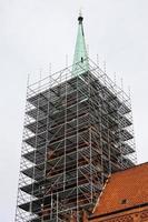 church tower with scaffolding photo