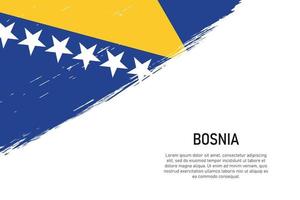 Fondo de trazo de pincel de estilo grunge con bandera de bosnia vector