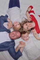 happy young family at home photo