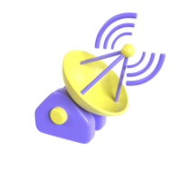 Representación de ilustración 3d de antena parabólica png