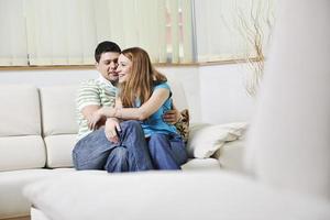 couple relaxing at home photo