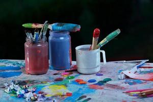 Paints and brushes photo