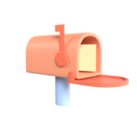 Representación de ilustración 3d de casilla de correo png