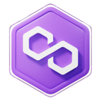 Polygon MATIC Badge Crypto 3D Rendering png