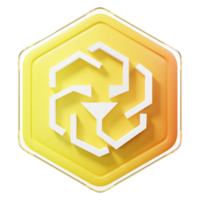 unus sed leo badge leo crypto rendu 3d png