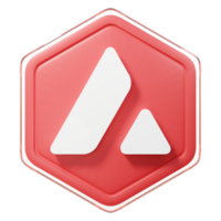 Avalanche Avax Badge Crypto isoliert auf weißem Hintergrund Blockchain-Technologie 3D-Rendering png