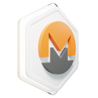 renderização 3d de criptografia de distintivo monero xmr png