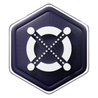 Badge elrond egld crypto isolé sur fond blanc technologie blockchain rendu 3d png